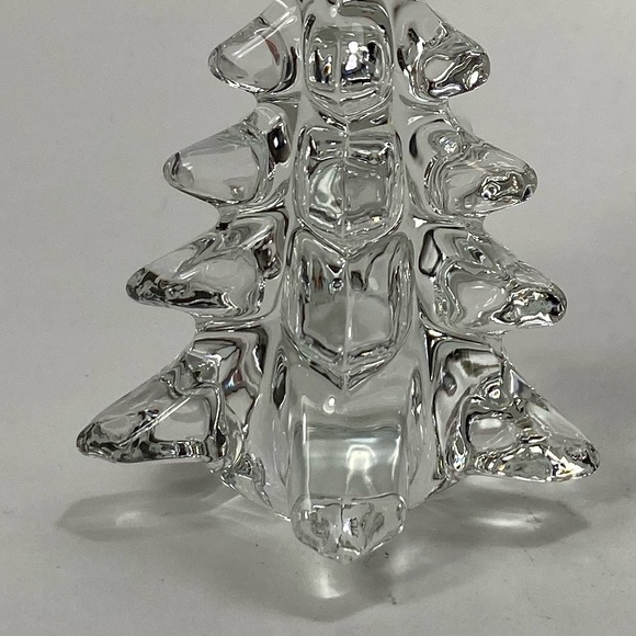 🔴SOLD 4 1/3 inch Vintage Clear Art Glass Tree Christmas Tree - Picture 7 of 9